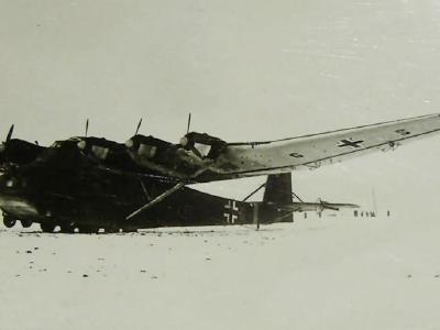 Me 323 Gigant on the snow-covered airfield