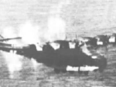 Me 323 under fire of B-26 near Corsica
