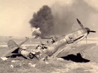 Destroyed Me 109F of III/JG 51 based at Dugino in the Summer of 1942