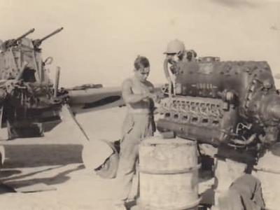 Me 109 F-4 trop 5/JG 27 1941 – engine is removed during overhaul