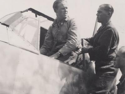 Major Walter „Gulle” Oesau in cockpit of his Bf109