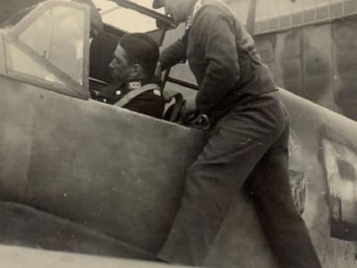 Werner Mölders in cockpit of his Messerschmitt Bf109
