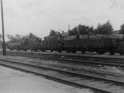 Armoured train panzerzug with tanks