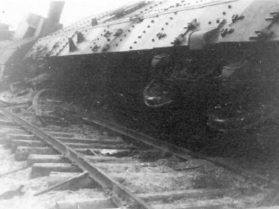 Destroyed armored train