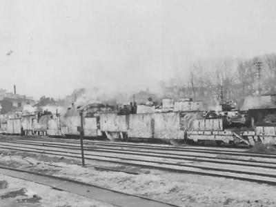 German armoured train Panzerzug in Dorogobusch Russia