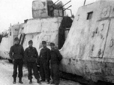 Panzerzug german armored train winter camouflage