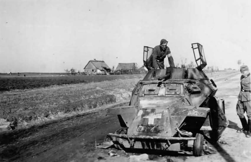 Destroyed SdKfz 222 Poland 1939