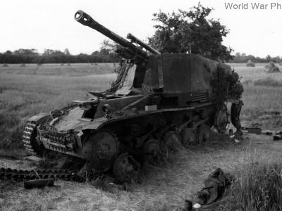Knocked out Wespe Normandy 1944