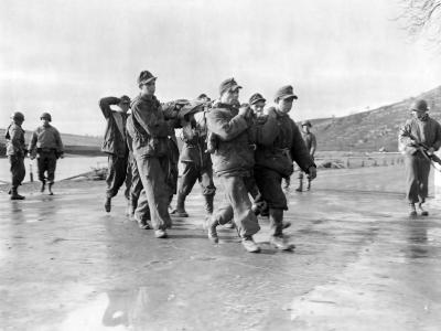 Combat Snapshot Wounded German Soldiers POW’s Luxembourg Moselle 1945