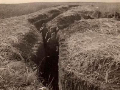 Wehrmacht soldiers in trenches