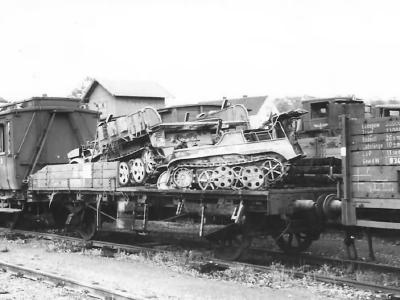 NSU Kettenkrad on railroad flat car