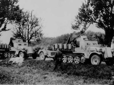 Armored SdKfz 10/5 half-tracks