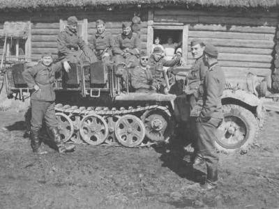 German Army SdKfz 10 halftrack vehicle