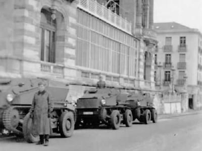 Sdkfz 254 cars of the 7. Panzer-Division, La Rochelle France