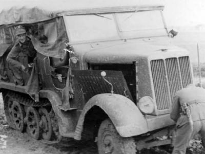 German Army SdKfz 6 half track vehicle