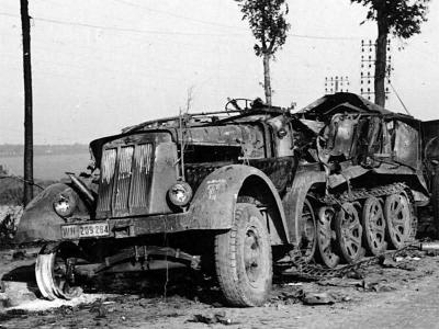 Destroyed German Wehrmacht SdKfz 7