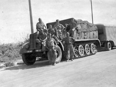 SdKfz 8 heavy halftrack with trailer Luftwaffe unit