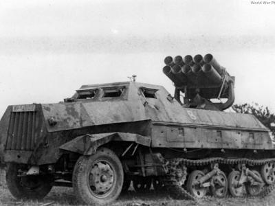 Captured Panzerwerfer 42 auf Maultier (Sd.Kfz. 4/1)