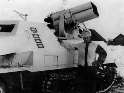 German soldier posing beside with SdKfz 4/1