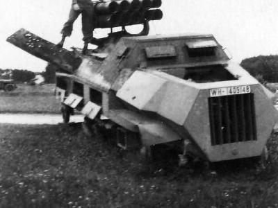 Captured Panzerwerfer 42 auf Selbstfahrlafette SdKfz 4/1