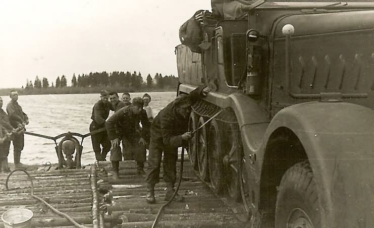 Wehrmacht Sdkfz 9 Halftrack on Ferry Barge
