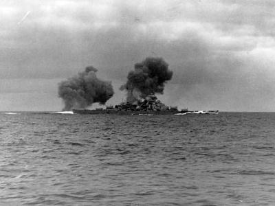 Battleship Bismarck during maneuvers