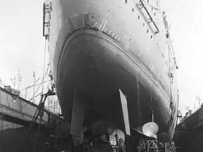 Battleship Bismarck stern view