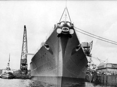 Battleship Bismarck bow Kiel