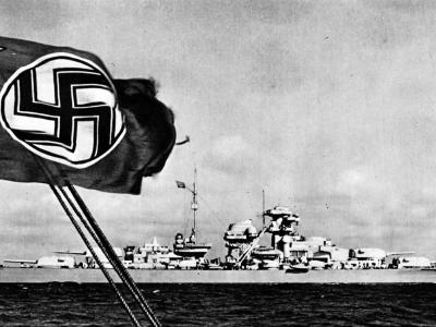 Broadside view of Battleship Bismarck 1941