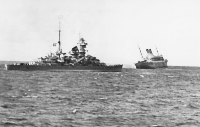British transport ship Orama sunk by heavy cruiser Admiral Hipper