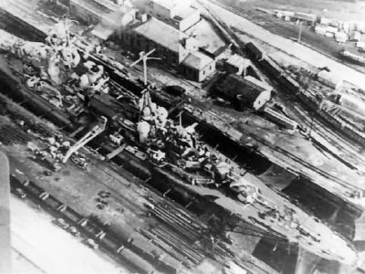 German heavy cruiser Admiral Hipper docked
