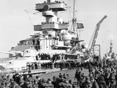 Heavy cruiser Admiral Hipper in Cuxhaven, April 6. 1940