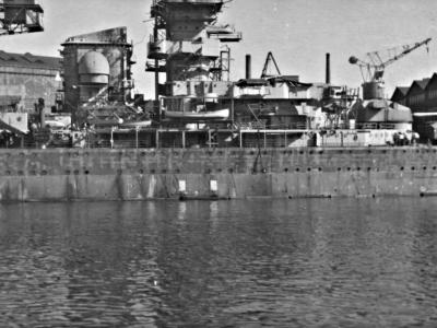 Heavy cruiser Prinz Eugen during fitting out 1939