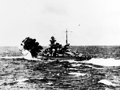 Scharnhorst firing during the engagement with the carrier HMS Glorious – 8 June 1940