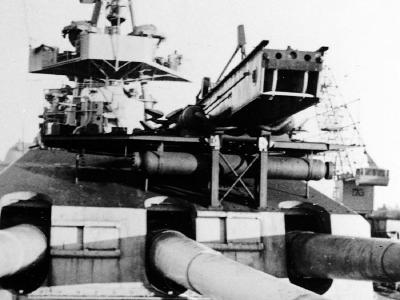 Scharnhorst turret and its aircraft catapult