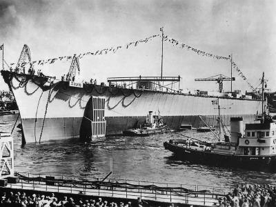 Launch of German Battleship Tirpitz April 1939