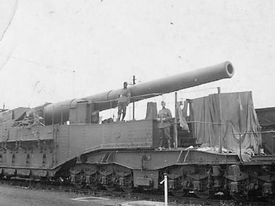 captured 340 mm Mle 1912 L/47 french railway gun