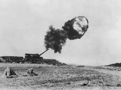 German 24 cm in Action against British Convoy 1940