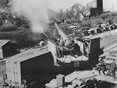 Italian 194 mm TAZ railway gun at Cassino