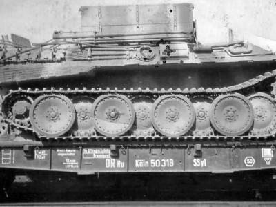 Bergepanther loaded onto a rail car