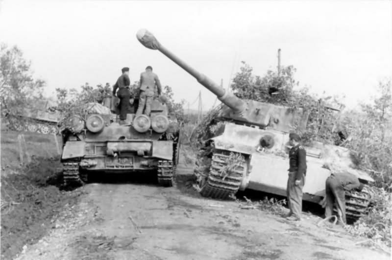 Sturmpanzer Brummbar and Tiger tank of schwere-Panzer-Abteilung 508 ...