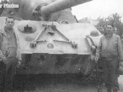 Jagdtiger with direct hits on its frontal armor