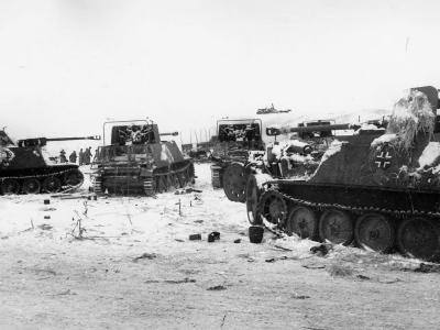Abandoned Marder IID tank destroyers