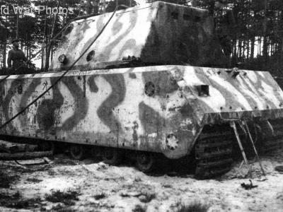 Maus tank found by Soviets at the Kumersdorf proving grounds