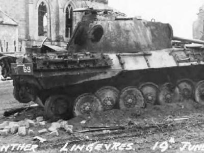 Destroyed Panther tank June 1944 France
