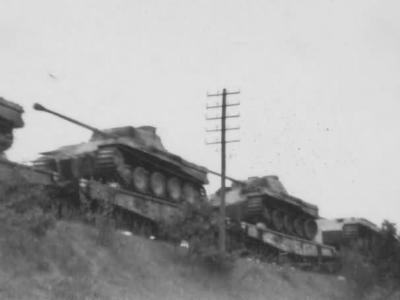 Panthers Bahntransport on Ssyms 50 ton flatcars