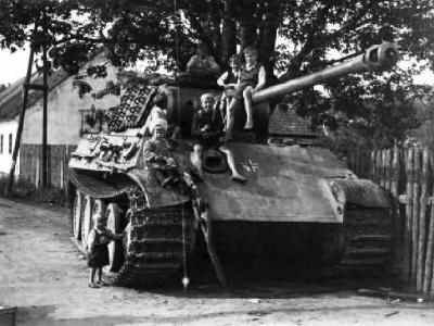 abandoned Panther tank