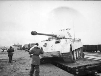 Panther Ausf A tank number 511 with typical winter camouflage scheme 1944