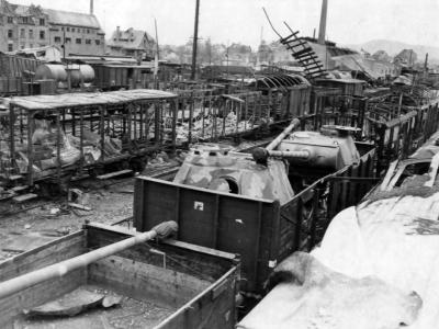 Panther turrets Aschaffenburg Railroad Yards In Germany
