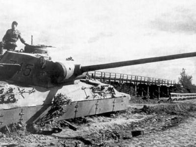 destroyed Panther Ausf D tactical number 745 of the Panzer-Brigade 10 -1943